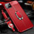 Soft Silicone Gel Leather Snap On Case Cover with Magnetic Finger Ring Stand T01 for Apple iPhone 11