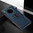 Soft Silicone Gel Leather Snap On Case Cover with Magnetic Finger Ring Stand T01 for Huawei Mate 30 Blue