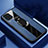 Soft Silicone Gel Leather Snap On Case Cover with Magnetic Finger Ring Stand T01 for Huawei Nova 6 SE Blue