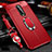 Soft Silicone Gel Leather Snap On Case Cover with Magnetic Finger Ring Stand T01 for OnePlus 8