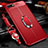 Soft Silicone Gel Leather Snap On Case Cover with Magnetic Finger Ring Stand T01 for Oppo K1