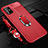 Soft Silicone Gel Leather Snap On Case Cover with Magnetic Finger Ring Stand T01 for Samsung Galaxy A51 5G Red