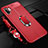 Soft Silicone Gel Leather Snap On Case Cover with Magnetic Finger Ring Stand T01 for Samsung Galaxy Note 10 Plus Red