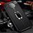 Soft Silicone Gel Leather Snap On Case Cover with Magnetic Finger Ring Stand T01 for Xiaomi Poco F2 Pro Black