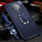 Soft Silicone Gel Leather Snap On Case Cover with Magnetic Finger Ring Stand T01 for Xiaomi Poco F2 Pro Blue