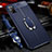 Soft Silicone Gel Leather Snap On Case Cover with Magnetic Finger Ring Stand T02 for Huawei Honor V30 5G Blue