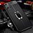 Soft Silicone Gel Leather Snap On Case Cover with Magnetic Finger Ring Stand T02 for Huawei Honor X10 Max 5G