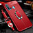 Soft Silicone Gel Leather Snap On Case Cover with Magnetic Finger Ring Stand T02 for Huawei Nova 5i Red