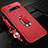 Soft Silicone Gel Leather Snap On Case Cover with Magnetic Finger Ring Stand T02 for Samsung Galaxy S10 5G Red