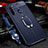 Soft Silicone Gel Leather Snap On Case Cover with Magnetic Finger Ring Stand T02 for Xiaomi Redmi Note 8 (2021)