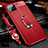 Soft Silicone Gel Leather Snap On Case Cover with Magnetic Finger Ring Stand T03 for Apple iPhone 11 Pro Max