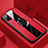 Soft Silicone Gel Leather Snap On Case Cover with Magnetic Finger Ring Stand T03 for Huawei Honor V30 5G Red