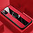 Soft Silicone Gel Leather Snap On Case Cover with Magnetic Finger Ring Stand T03 for Huawei Honor View 30 5G Red