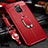 Soft Silicone Gel Leather Snap On Case Cover with Magnetic Finger Ring Stand T03 for Huawei Mate 20 X 5G Red