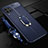 Soft Silicone Gel Leather Snap On Case Cover with Magnetic Finger Ring Stand T03 for Huawei Nova 6 SE Blue