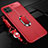 Soft Silicone Gel Leather Snap On Case Cover with Magnetic Finger Ring Stand T03 for Huawei Nova 6 SE Red