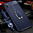 Soft Silicone Gel Leather Snap On Case Cover with Magnetic Finger Ring Stand T03 for Samsung Galaxy Note 10 5G Blue