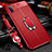 Soft Silicone Gel Leather Snap On Case Cover with Magnetic Finger Ring Stand T03 for Samsung Galaxy Note 10 Red