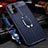 Soft Silicone Gel Leather Snap On Case Cover with Magnetic Finger Ring Stand WL1 for Samsung Galaxy S20 Plus Blue