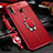 Soft Silicone Gel Leather Snap On Case Cover with Magnetic Finger Ring Stand Z01 for Huawei P30 Lite New Edition Red