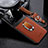 Soft Silicone Gel Leather Snap On Case Cover with Magnetic FL1 for OnePlus Nord N20 5G Brown