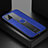 Soft Silicone Gel Leather Snap On Case Cover with Magnetic FL1 for Samsung Galaxy A81 Blue