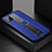 Soft Silicone Gel Leather Snap On Case Cover with Magnetic FL1 for Samsung Galaxy M60s Blue