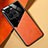 Soft Silicone Gel Leather Snap On Case Cover with Magnetic for Vivo Y35 4G Orange