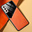 Soft Silicone Gel Leather Snap On Case Cover with Magnetic M01 for Samsung Galaxy S21 FE 5G Orange