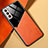 Soft Silicone Gel Leather Snap On Case Cover with Magnetic M01 for Samsung Galaxy S21 Plus 5G Orange