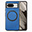 Soft Silicone Gel Leather Snap On Case Cover with Magnetic S01D for Google Pixel 8 5G Blue