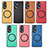 Soft Silicone Gel Leather Snap On Case Cover with Magnetic S01D for Huawei Honor 70 5G