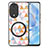 Soft Silicone Gel Leather Snap On Case Cover with Magnetic S01D for Huawei Honor 80 5G