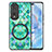 Soft Silicone Gel Leather Snap On Case Cover with Magnetic S01D for Huawei Honor 80 Pro 5G Green