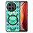 Soft Silicone Gel Leather Snap On Case Cover with Magnetic S01D for Vivo X90 Pro 5G Green