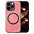 Soft Silicone Gel Leather Snap On Case Cover with Magnetic S02D for Apple iPhone 14 Pro Pink