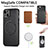 Soft Silicone Gel Leather Snap On Case Cover with Magnetic S02D for Apple iPhone 15