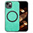 Soft Silicone Gel Leather Snap On Case Cover with Magnetic S02D for Apple iPhone 15 Green