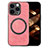 Soft Silicone Gel Leather Snap On Case Cover with Magnetic S02D for Apple iPhone 15 Pro Max Pink