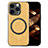 Soft Silicone Gel Leather Snap On Case Cover with Magnetic S02D for Apple iPhone 15 Pro Max Yellow