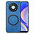 Soft Silicone Gel Leather Snap On Case Cover with Magnetic S02D for Huawei Enjoy 50 Pro Blue