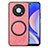 Soft Silicone Gel Leather Snap On Case Cover with Magnetic S02D for Huawei Enjoy 50 Pro Pink