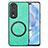 Soft Silicone Gel Leather Snap On Case Cover with Magnetic S02D for Huawei Honor 80 Pro 5G Green