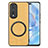 Soft Silicone Gel Leather Snap On Case Cover with Magnetic S02D for Huawei Honor 80 Pro 5G Yellow