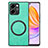 Soft Silicone Gel Leather Snap On Case Cover with Magnetic S02D for Huawei Honor 80 SE 5G Green