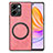 Soft Silicone Gel Leather Snap On Case Cover with Magnetic S02D for Huawei Honor 80 SE 5G Pink