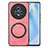 Soft Silicone Gel Leather Snap On Case Cover with Magnetic S02D for Huawei Honor Magic5 5G Pink