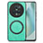 Soft Silicone Gel Leather Snap On Case Cover with Magnetic S02D for Huawei Honor Magic5 Pro 5G Green