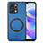 Soft Silicone Gel Leather Snap On Case Cover with Magnetic S02D for Huawei Honor X7a