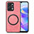 Soft Silicone Gel Leather Snap On Case Cover with Magnetic S02D for Huawei Honor X7a Pink